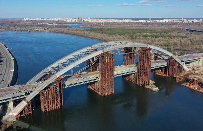 Подольско-Воскресенский мост в Киеве: первую очередь завершат в начале ноября