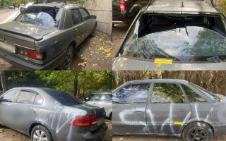 У Києві встановили хуліганів, які через зауваження пошкодили та розмалювали 8 авто: фото