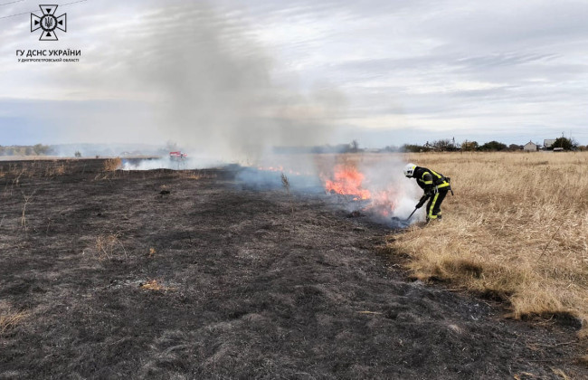 На Днепропетровщине не утихают пожары в экосистемах: за сутки спасатели потушили 29 возгораний