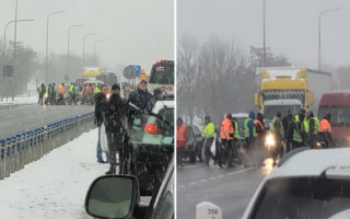 В польских городах украинские водители останавливали движение на дороге в знак протеста против блокировки границы