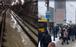 Киевское метро затапливает — движение поездов остановили, видео