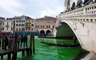 В Италии экоактивисты покрасили Гранд-канал в Венеции в зеленый цвет — Reuters