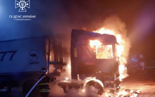 В Киевской области в грузовике заживо сгорел мужчина, фото
