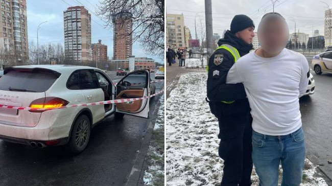 В Киеве задержали мужчину, который устроил стрельбу на дороге