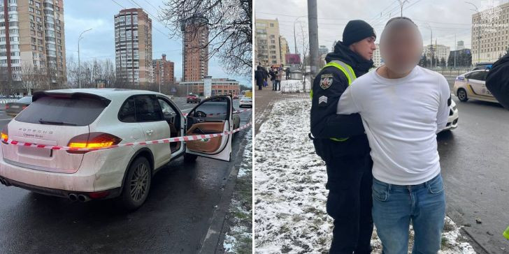 В Киеве задержали мужчину, который устроил стрельбу на дороге