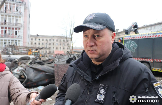 Полиция берет под круглосуточную охрану здания, пострадавшие в результате ракетного удара по Харькову