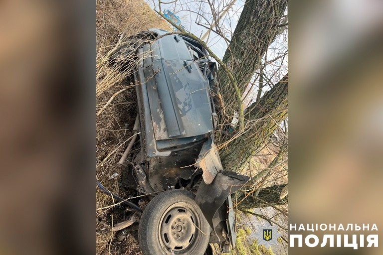 Смертельна ДТП на Полтавщині: автомобіль з’їхав у кювет і врізався в дерево