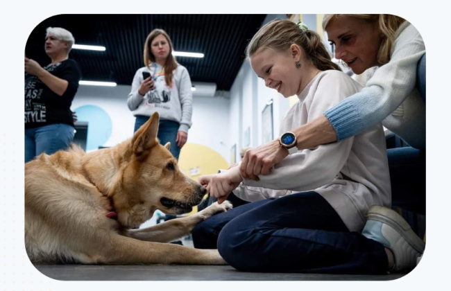 В Киеве открыли первый центр терапии с участием собак