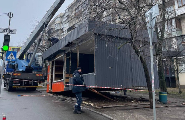 В Киеве под МАФом, который должны были демонтировать, обнаружили место зимовки ежей