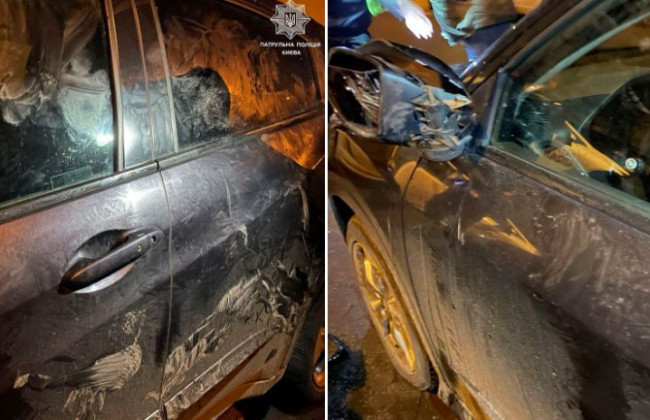В Киеве мужчина разбил чужие автомобили и скрывался от полиции, фото