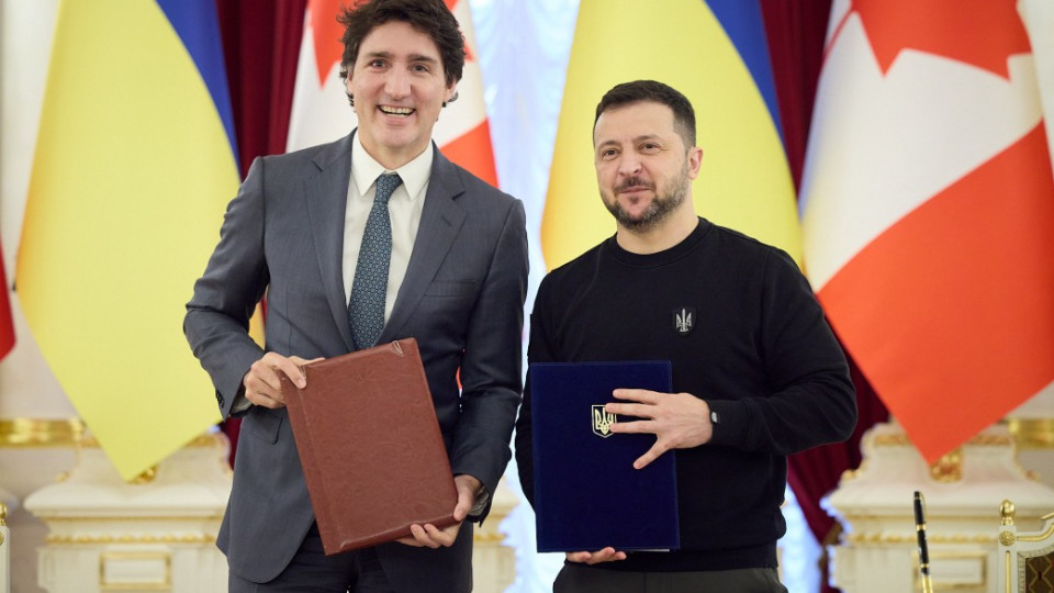 Владимир Зеленский и Джастин Трюдо подписали соглашение о безопасности между Украиной и Канадой