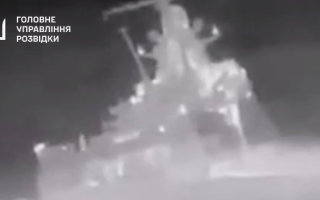 В разведке показали видео уничтожения российского корабля «Сергей Котов»