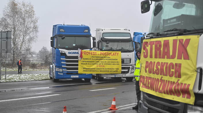Протесты в Польше: заблокировано движение грузовиков из Украины на четырех пунктах пропуска