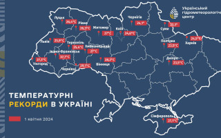 У більшості областей України у перший день квітня зафіксували температурні рекорди