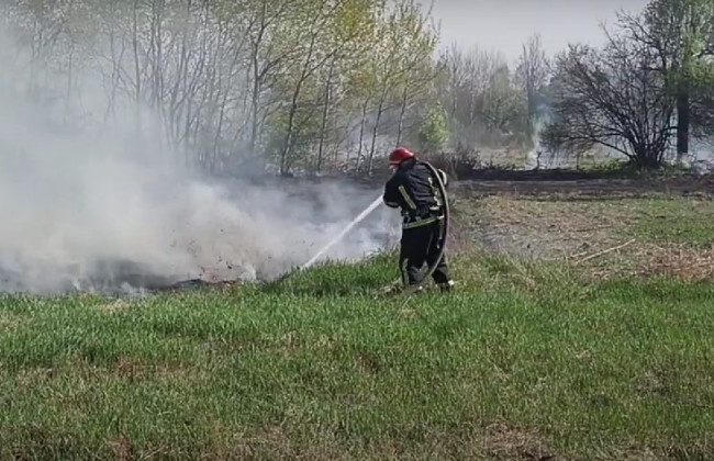 На Сумщине детские шалости с огнем закончились тушением травы возле дома