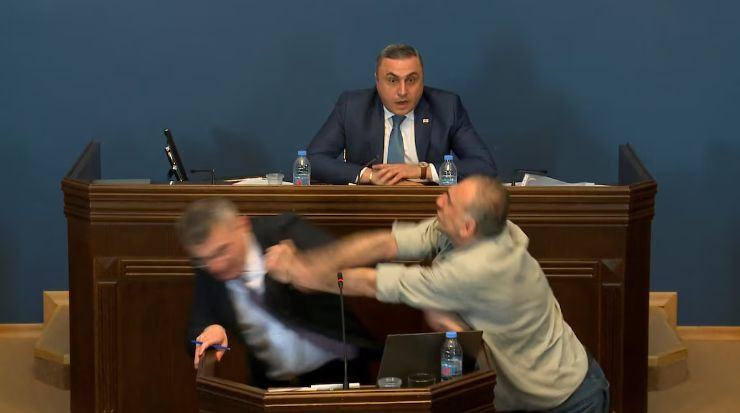 В Грузии депутаты устроили драку из-за закона «об иноагентах», видео