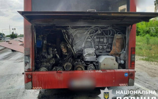 У Вишгороді на Київщині спалахнув рейсовий автобус