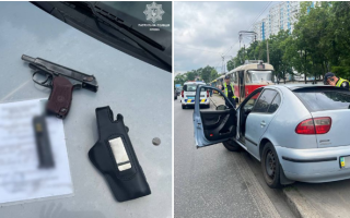 У Києві водій не впорався з керуванням та заблокував рух трамваю, фото