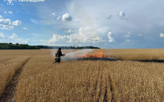 На Харківщині рф обстріляла пшеничний лан