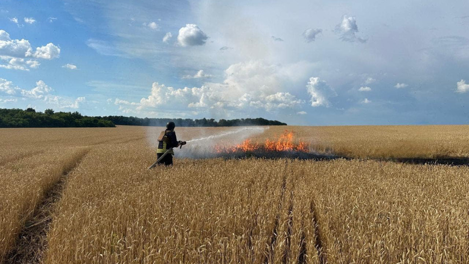 На Харьковщине рф обстреляла пшеничный лан