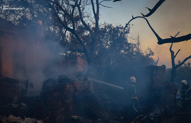 На Николаевщине масштабный пожар сухостоя перекинулся на жилые дома – ГСЧС