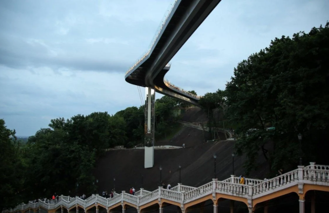 В Киеве мужчина упал со Стеклянного моста в центре