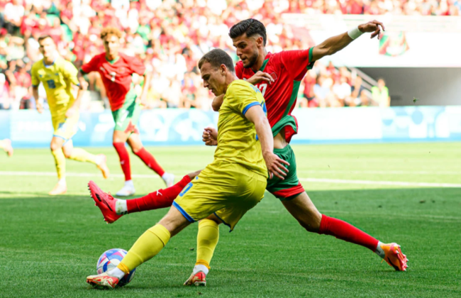 Сборная Украины по футболу в меньшинстве победила Марокко на Олимпиаде-2024