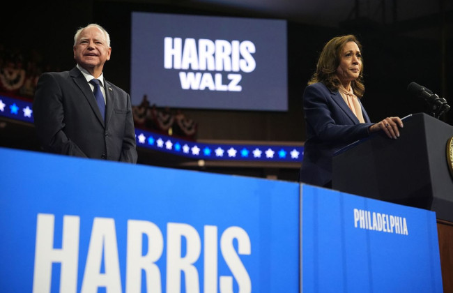 Камала Гаррис и Тим Уолз впервые вместе выступили на митинге