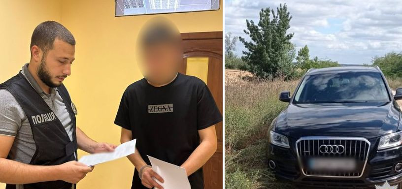 В Одессе стажер автомойки завладел Audi Q5 клиента, повредил колесо и бросил авто в поле