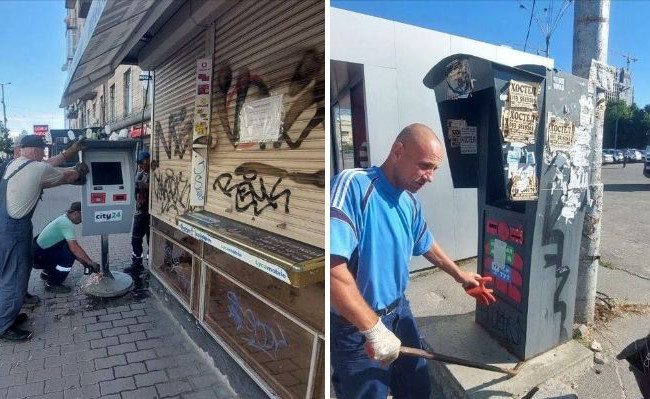 У Києві розпочали демонтаж терміналів самообслуговування, фото та відео