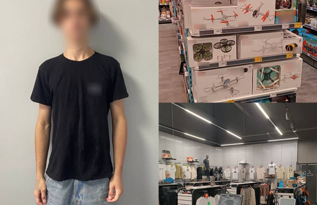 В Виннице 18-летний парень из магазина вынес на себе одежду и прихватил квадрокоптер на 8500 гривен