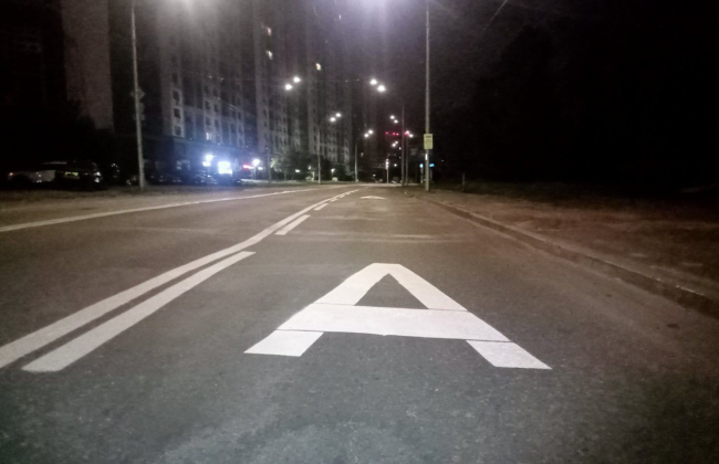 В Голосеевском районе в Киеве обустроили новую полосу для общественного транспорта