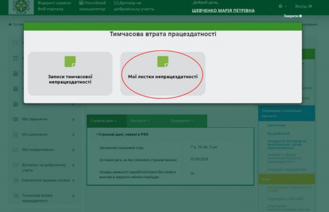 Как просмотреть электронный больничный на веб-портале ПФУ