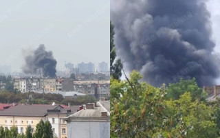 В Киеве в Соломенском районе вспыхнул пожар на крыше 5-этажного дома, видео