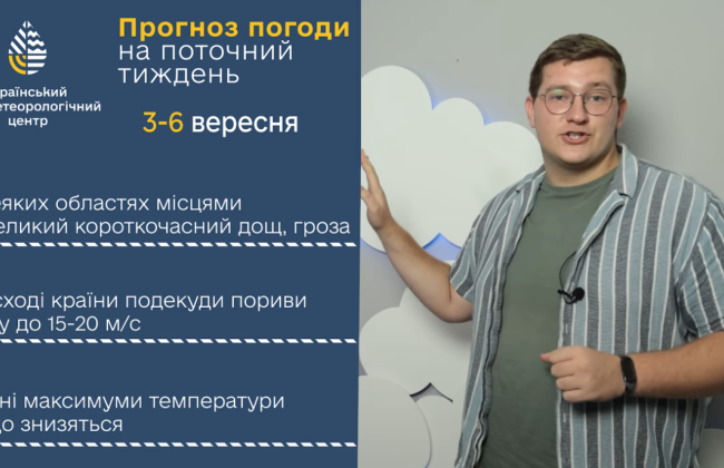 В Украине на этой неделе прогнозируют местами дождь и грозы
