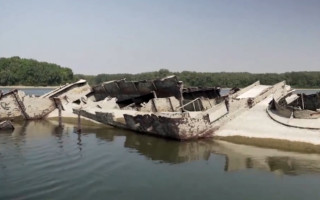 На Дунаї через рекордно низький рівень води з’явилися уламки кораблів часів Другої світової війни