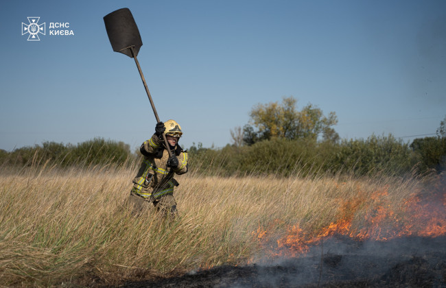 В Киеве ГСЧС в течение недели 28 раз выезжала на ликвидацию пожаров в природных экосистемах