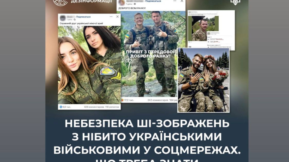 У Facebook та Instagram поширюють дописи із фотографіями українських військових, створеними ШІ