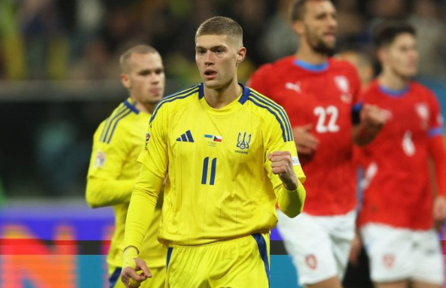 Сборная Украины сыграла вничью с Чехией в матче Лиги наций
