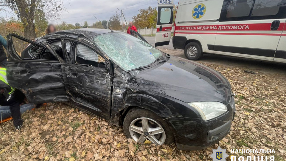 В Черкасской области нетрезвая водитель врезалась в дерево, травмировав пассажирку