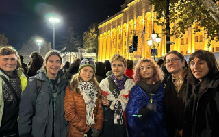 Грузинська опозиція розпочала мітинг біля парламенту — на протестах засвітилася Грета Тунберг, фото