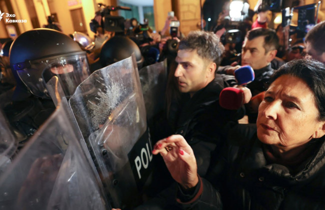 В Тбилиси начались протесты против отказа от переговоров с ЕС, видео