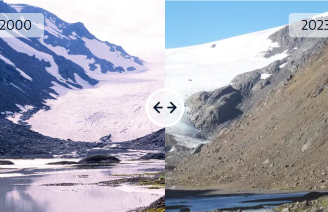 В Норвегии ледники исчезают – Нигардсбрин больше не видно с туристической точки