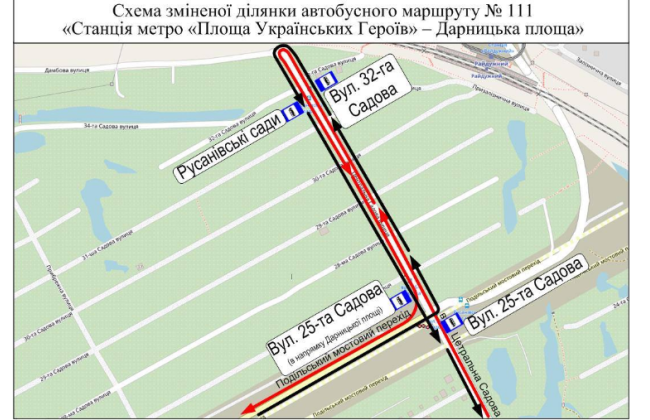 У Києві змінять маршрут автобуса 111, який курсує через новий Подільський міст