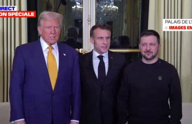 Президент Зеленский встретился с Трампом и Макроном в Париже