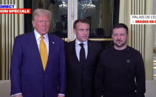 Президент Зеленский встретился с Трампом и Макроном в Париже