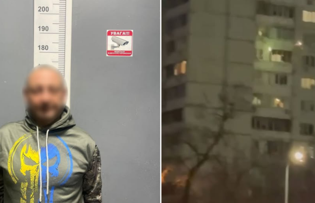 В Киеве мужчина запустил фейерверк из окна 11 этажа