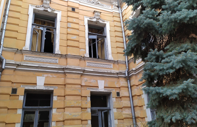 В центре Киева пострадал Дом писателей из-за российского удара 1 января