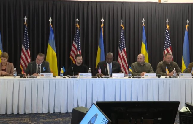 Володимир Зеленський виступив на засіданні «Рамштайн» – говорили про гроші, війну та зброю, відео