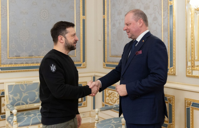 Володимир Зеленський обговорив зі Спікером Сеймасу Литви нові санкції та військову допомогу